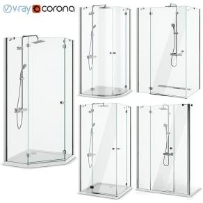 现代淋浴间 花洒